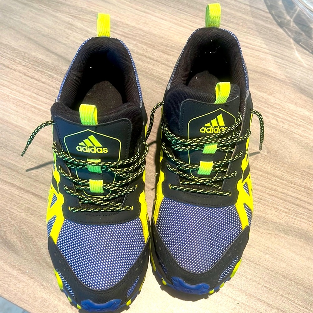 Adidas sneaker. Lime green, black, and Royal blue. Size 8 Men’s